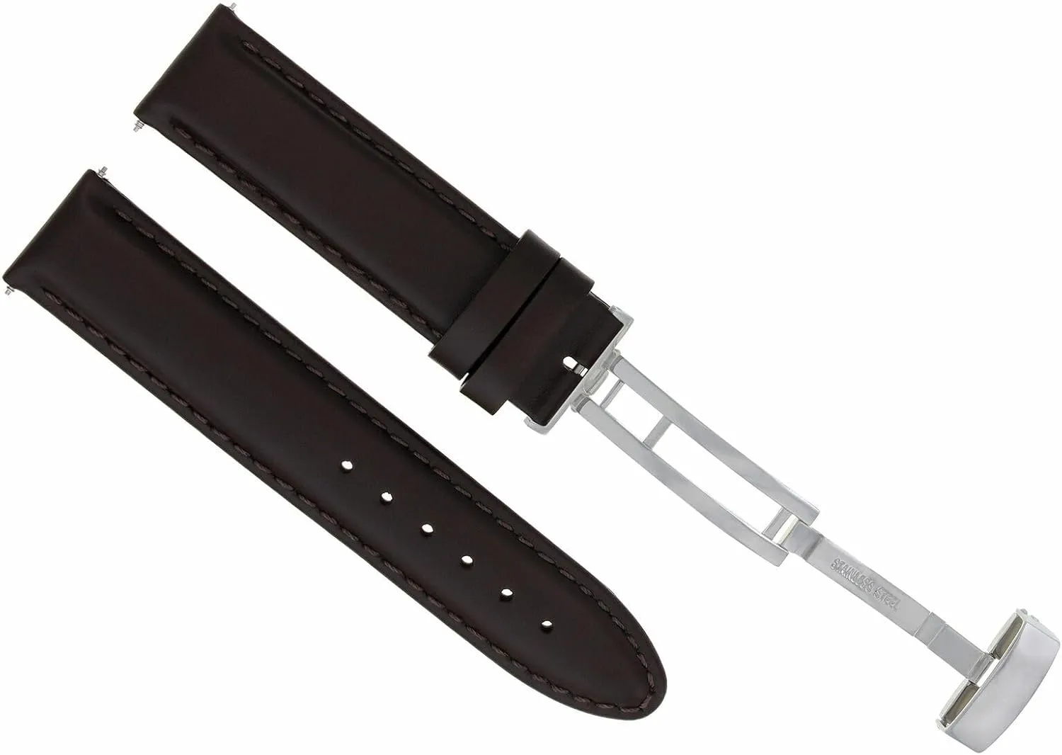 Ewatchparts 24mm Leather Watch Band Strap Compatible With Franck Muller Watch Deployment Clasp Light Brown