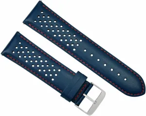 Ewatchparts 24mm Perforated Leather Watch Band Strap Compatible With Tag Heuer Carrera Quick Release Black