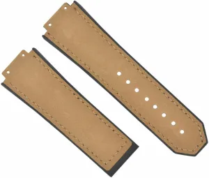 Ewatchparts 25mm Suede Watch Band Strap Compatible With 44-45mm Hublot Big Bang Ceramic Fusion Brown/Tan
