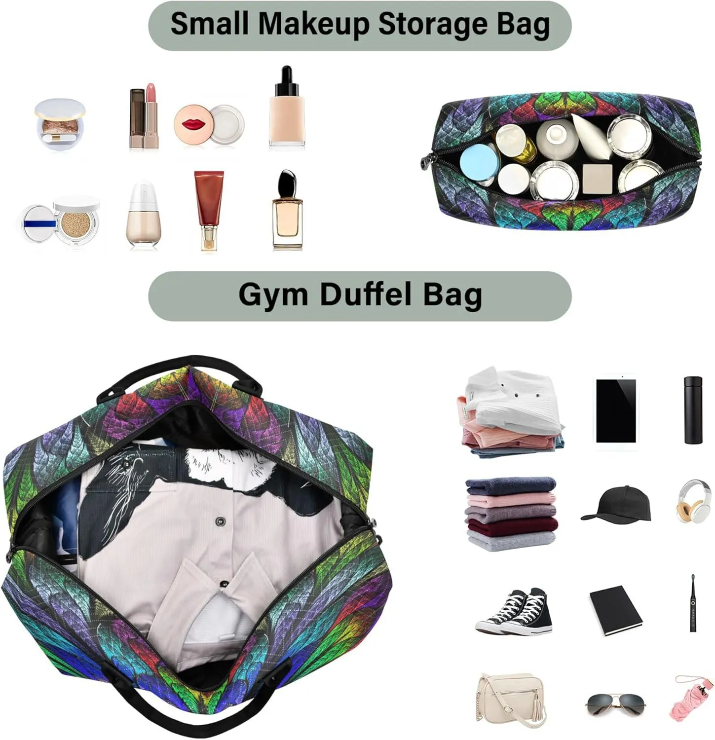 Exnundod Women Weekender Bags Abstract Flowers Travel Duffel Bags Carry On Overnight Bag Mandala Large Hospital Tote Luggage