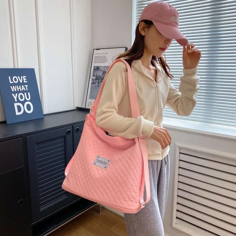 Expandable Travel Tote Bag for Women,Convertible Multi-Function Fitness Backpack,Waterproof Gym Shoulder Bag,Solid Color Crossbody Handbag