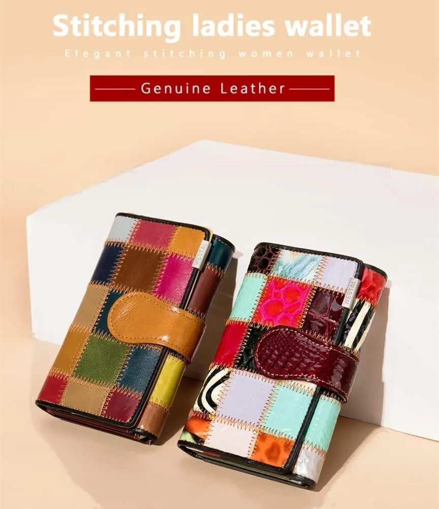Eysee Large Capacity Wallets for Women, Genuine Leather Wallets Multi Color (Mode 2-A)