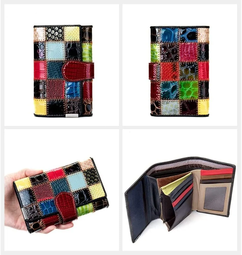 Eysee Large Capacity Wallets for Women, Genuine Leather Wallets Multi Color (Mode 2-A)