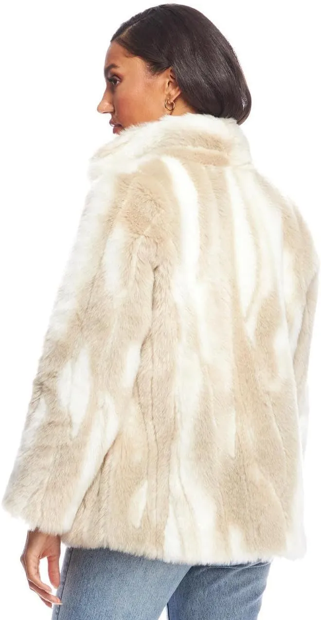 Fabulous-Furs Donna Salyers Cape Fox Faux Fur Shawl Collar Coat