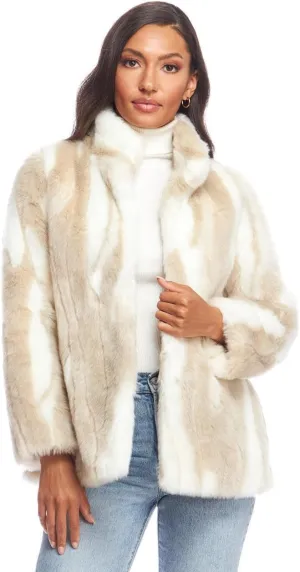 Fabulous-Furs Donna Salyers Cape Fox Faux Fur Shawl Collar Coat