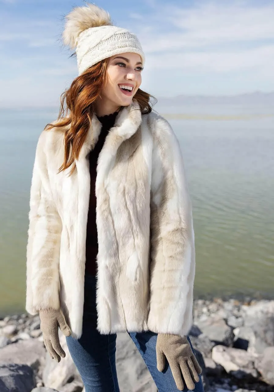 Fabulous-Furs Donna Salyers Cape Fox Faux Fur Shawl Collar Coat
