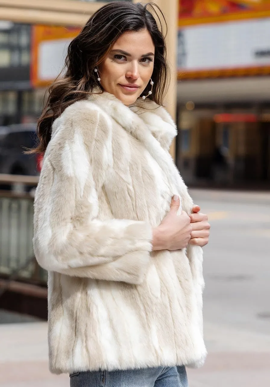 Fabulous-Furs Donna Salyers Cape Fox Faux Fur Shawl Collar Coat