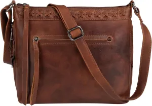 Faith Concealed Carry Crossbody Purse Genuine Leather Handbag with Locking Gun Compartment