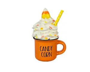 Fall Tiered Tray, Fake Candy Corn Mini Mug, Candy Corn Cutie Fake Whipped Cream Mini Cup, Halloween Tiered Tray, Mini Mug with Fake Whipped Cream, Tiered Tray Decor, Candy Corn Decor, Fall Candy Decor