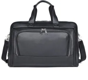 Fashionable genuine leather large capacity 17.3-inch computer bag, portable travel bag