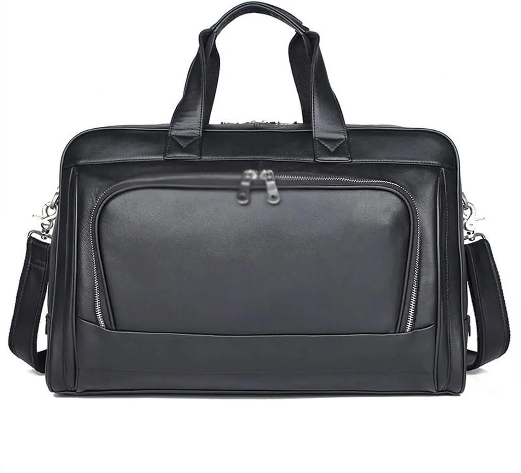 Fashionable genuine leather large capacity 17.3-inch computer bag, portable travel bag