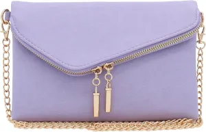 FashionPuzzle Envelope Wristlet Clutch Crossbody Bag with Chain Strap