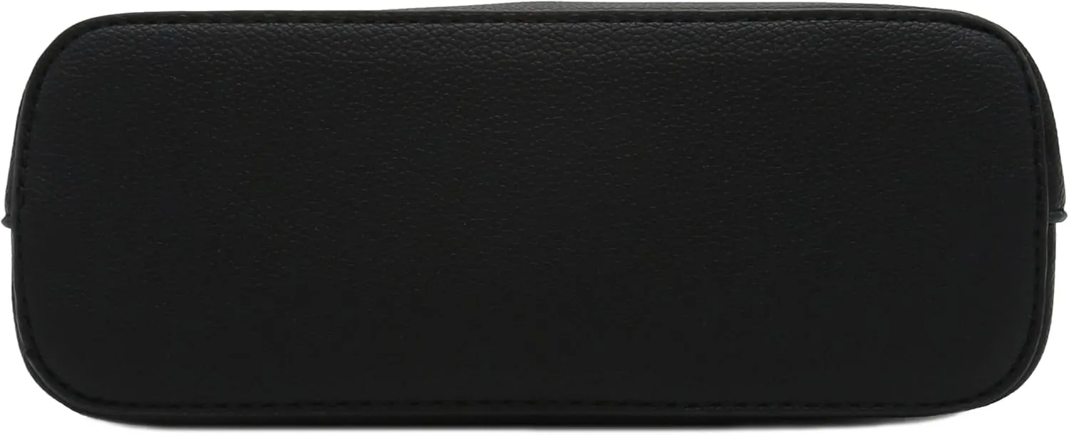 FashionPuzzle Faux Leather Small Dome Crossbody Bag with Chain Strap