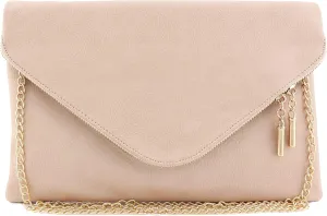FashionPuzzle Oversized Envelope Clutch Evening Bag with Chain Strap