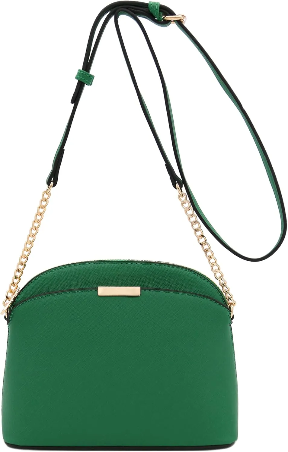 FashionPuzzle Saffiano Small Dome Crossbody bag with Chain Strap