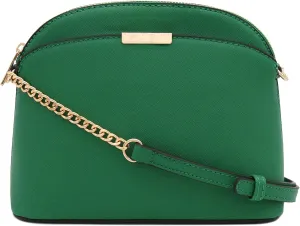 FashionPuzzle Saffiano Small Dome Crossbody bag with Chain Strap