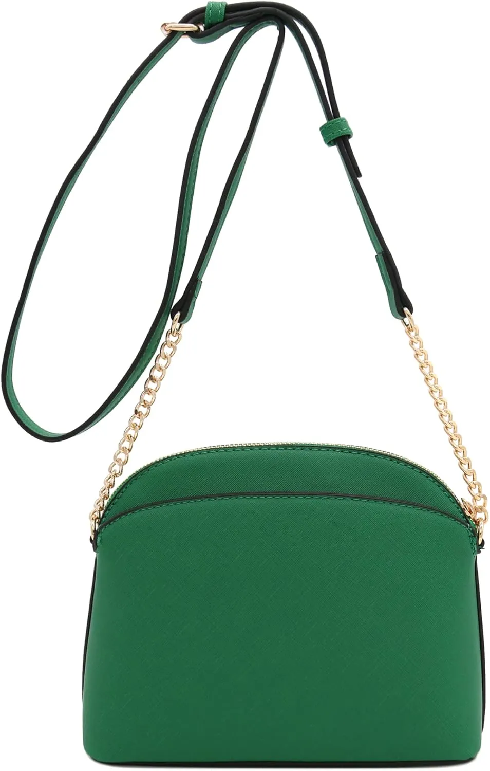 FashionPuzzle Saffiano Small Dome Crossbody bag with Chain Strap