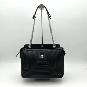 Fendi Black Quilted Lambskin Leather Dotcom Click Medium Shoulder Bag LA16329