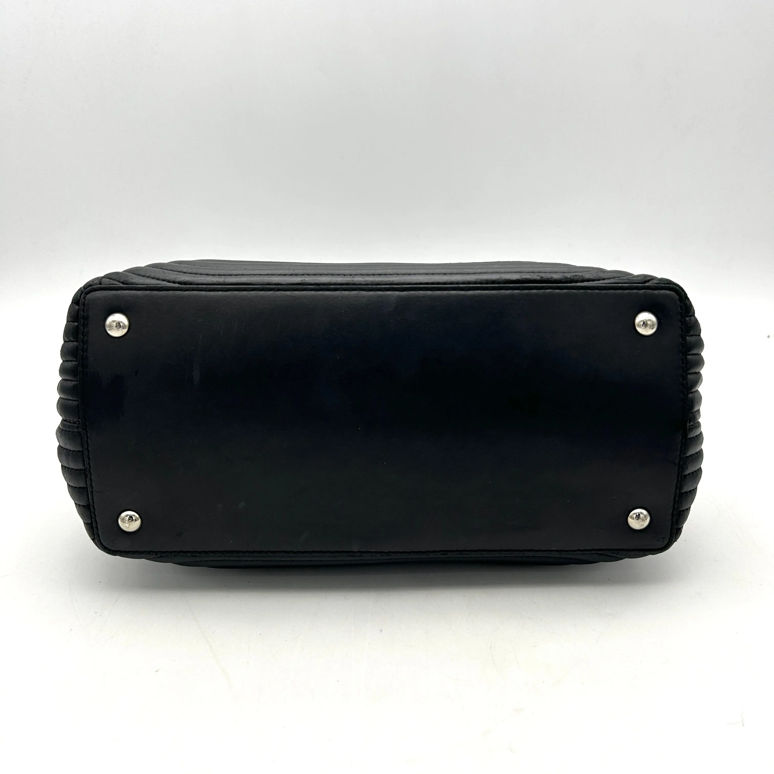 Fendi Black Quilted Lambskin Leather Dotcom Click Medium Shoulder Bag LA16329