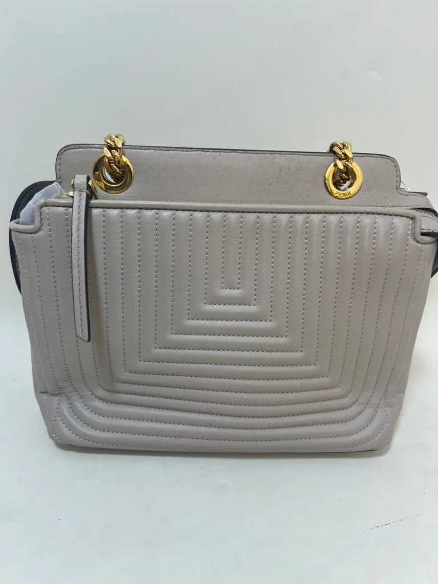 Fendi Grey Kan I Quilted Shoulder Bag