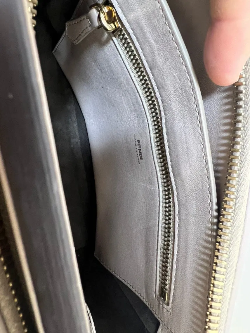 Fendi Grey Kan I Quilted Shoulder Bag