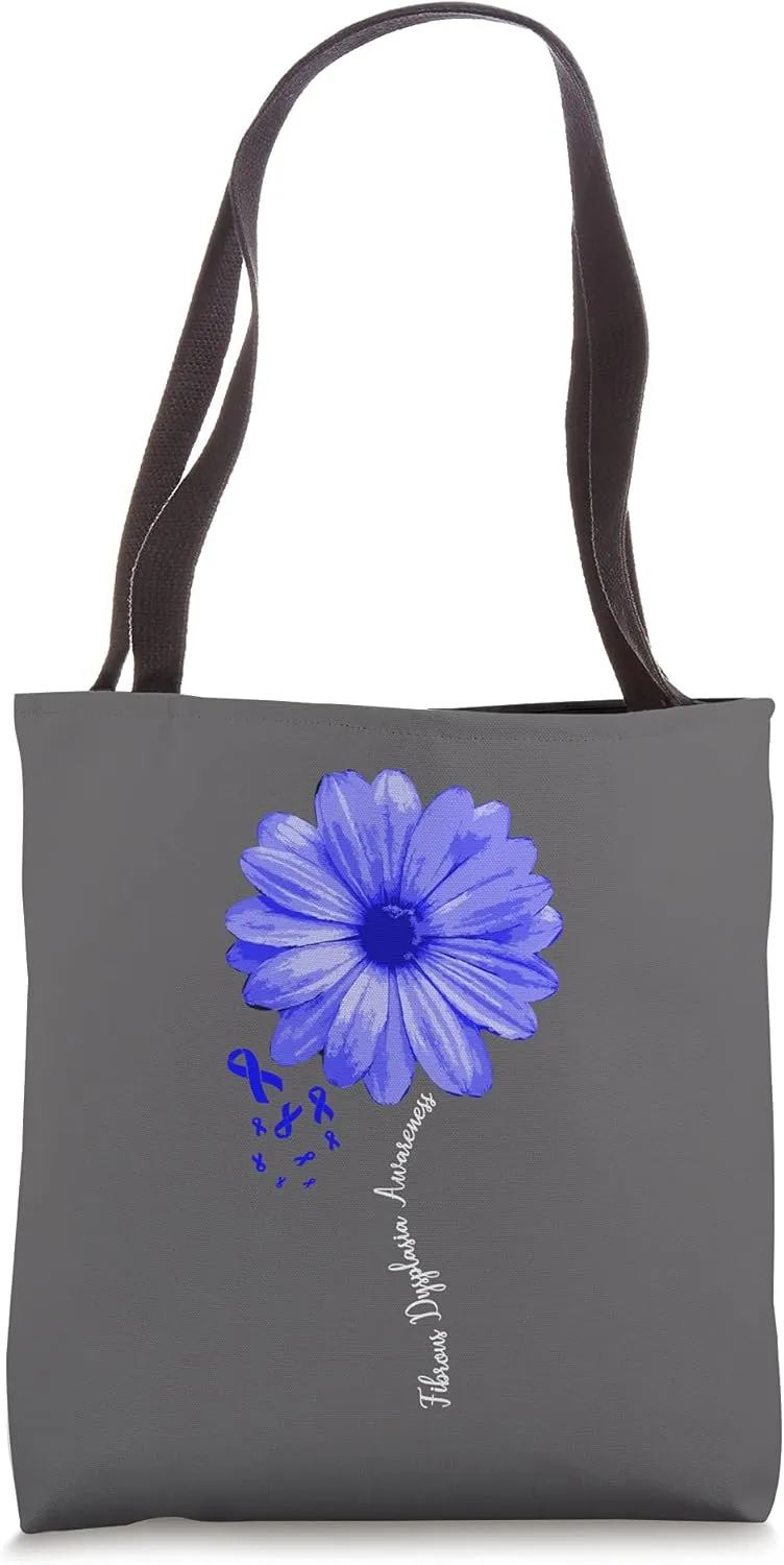 Fibrous Dysplasia Awareness Warrior Pretty Ribbon Tote Bag