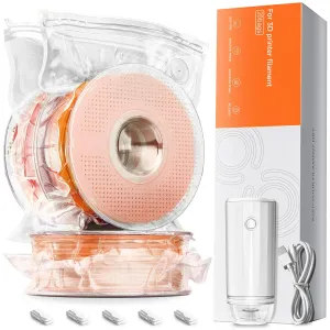 Filament Storage Bags with Auto Pump, 20 Extra Large Upgrade Valve Bags (14.9 * 13 inch) Plus 20 Desiccants and 5 Clips, Extra Large Filament Vacuum Bags Designed for Bambulab Reusable Spool