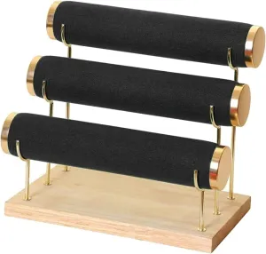 Flashing Velvet Bracelet Chain Watch T-Bar Rack Jewelry Hard Display Stand Bangle Organizer (Color : C)