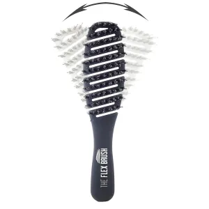 Flex Brush Vented Hair Brush for Blow Drying, Flexible Bristle for Women & Kids, Detangling, Massages Scalp for Hair Growth, Lightweight & Vented for Faster Drying, Boar Bristle & Nylon Mix (Black)