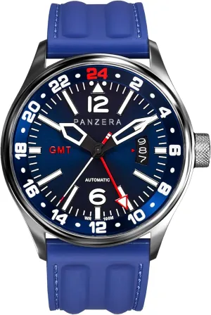 Flieger 45G Men’s Automatic GMT Pilot Watch – 45mm Stainless Steel, NH34A Movement, Dual Time Zone, Sapphire Crystal, Luminous Dial, 100m Water Resistant