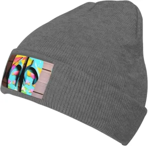 Flops Slippers Art Sandals Luxurious Velvet Patch Design,Knitted Wool Hat,Ideal for Sporty & Outdoor Activities
