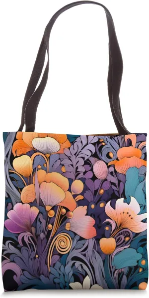 Floral Symphony: A Vibrant Mesmerizing Garden Illustration Tote Bag