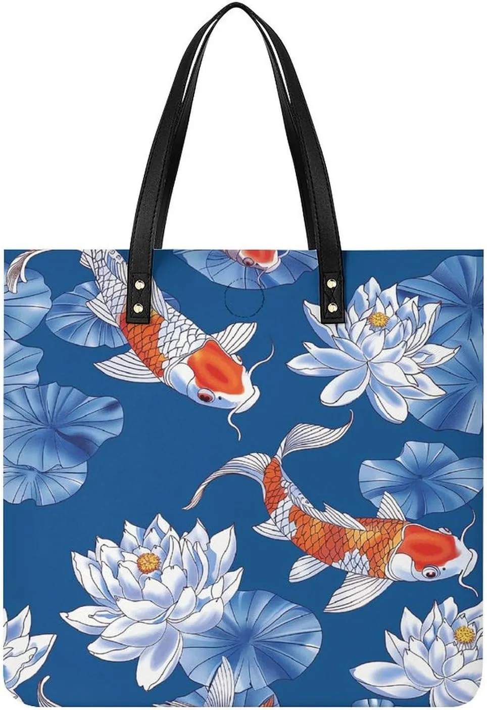 Flower And Fish Large Leather Handbags Women Fashion Handbag Multifunctional Travel Bag It Is A Great Gift for Mothers, Teachers, Friends, Bridesmaids