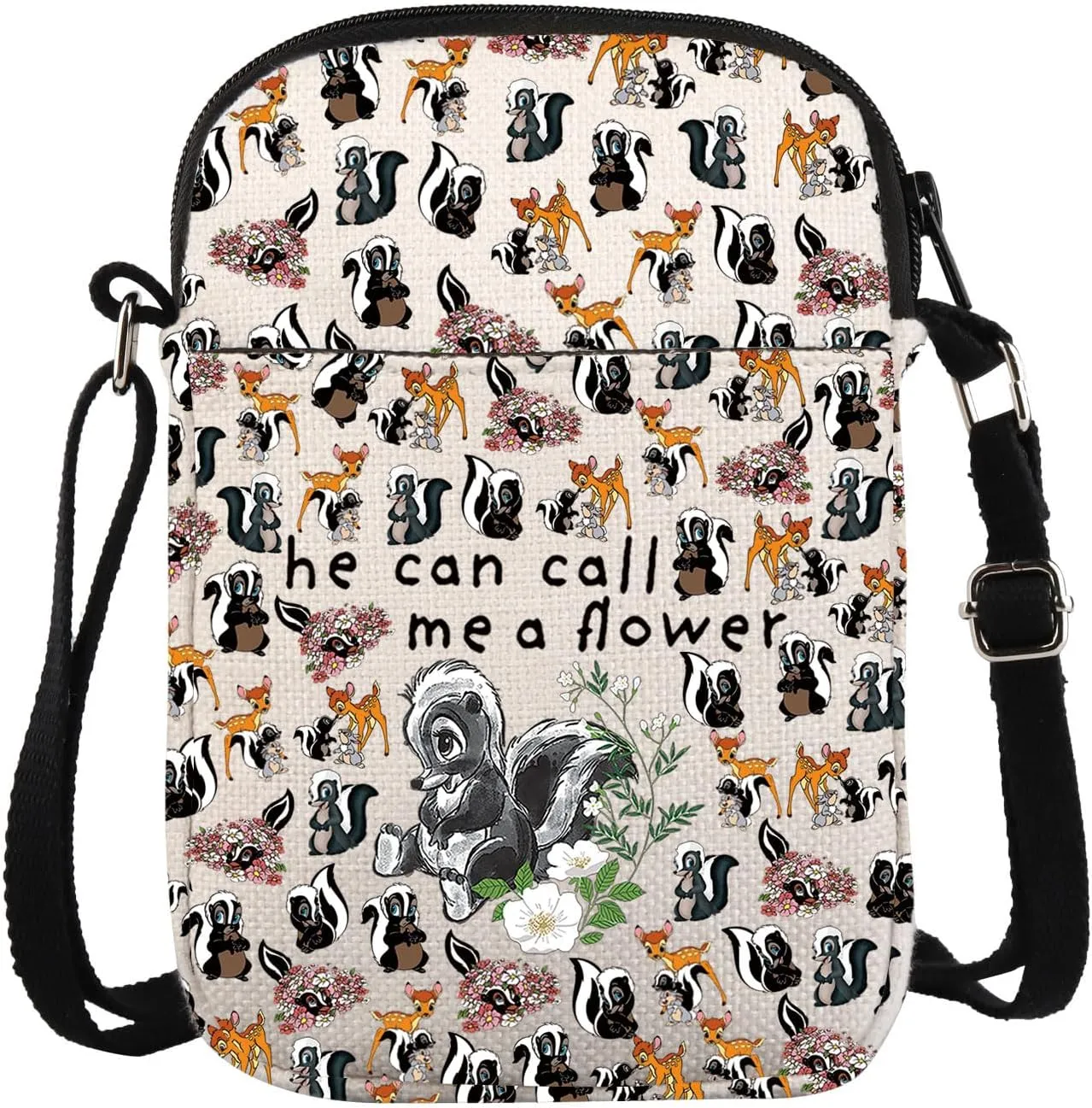 Flower Crossbody Bag Flower Bambi Cartoon Characters Gift He Can Call Me A Flower Gift For Women