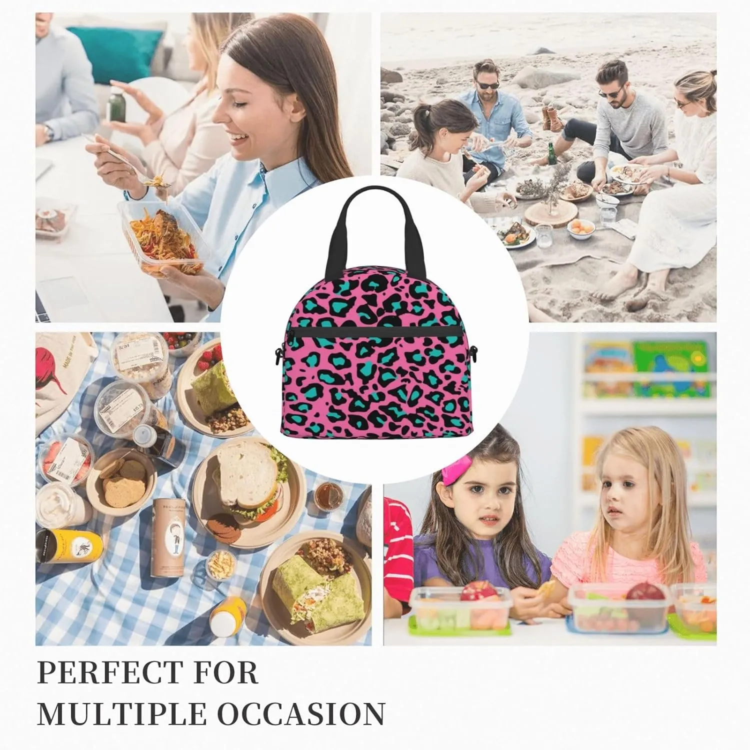 Flower Leaves,Insulated Reusable Lunch Bag with Adjustable Shoulder Strap for Adults,Flower Petals Swirled Branches,Leakproof Office Picnic Hiking Beach Tote Bag,Brown,9x5x7.8in