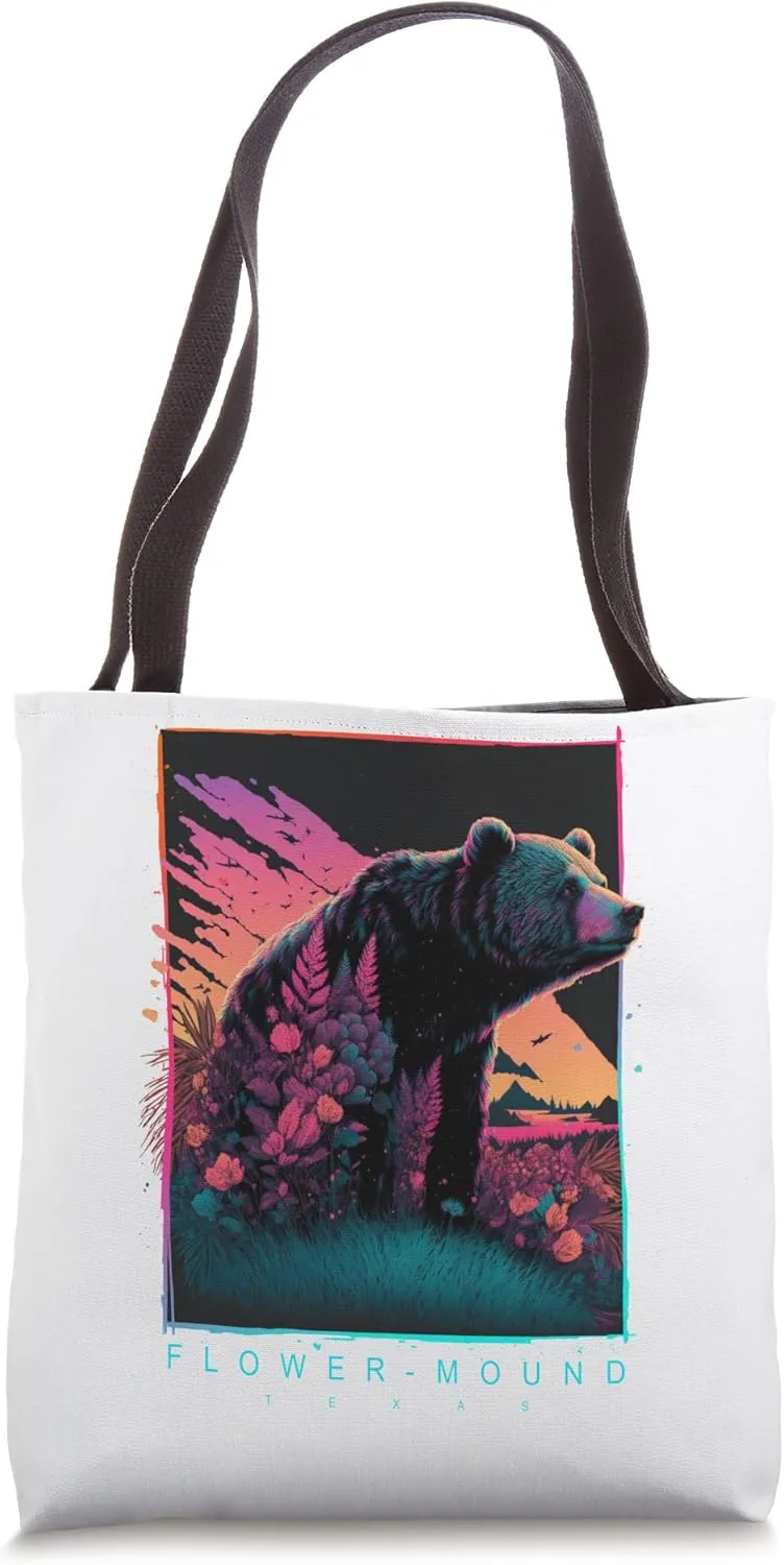 Flower Mound Texas Vintage Bear Tote Bag