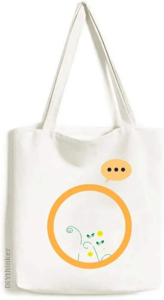 Flower Plants Green Leaves Petal Expression Gift Sack Canvas Tote Shoulder Bag