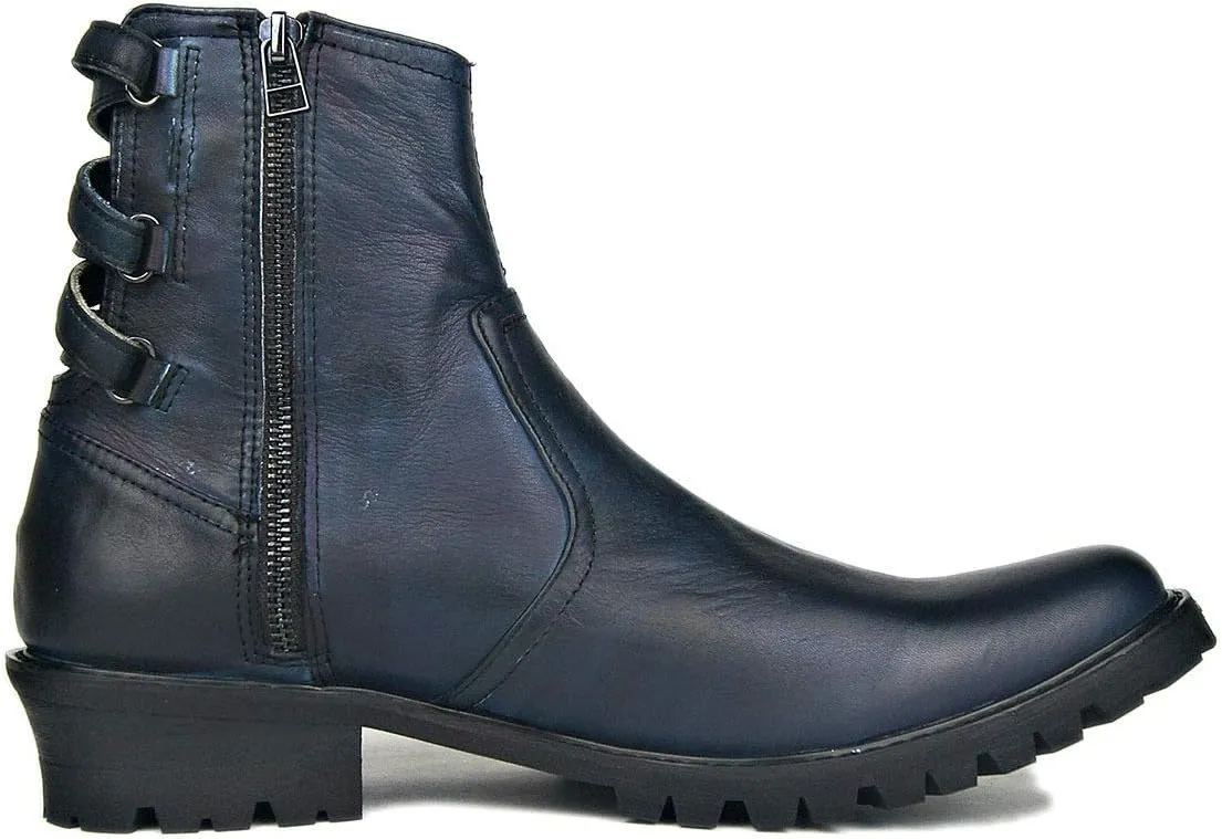 For Men Ankle Boots Mens Zip Pointed Belt Boots Holiday Business Club Party For Office Genuine Pure Leather The First Layer Of Cowhide