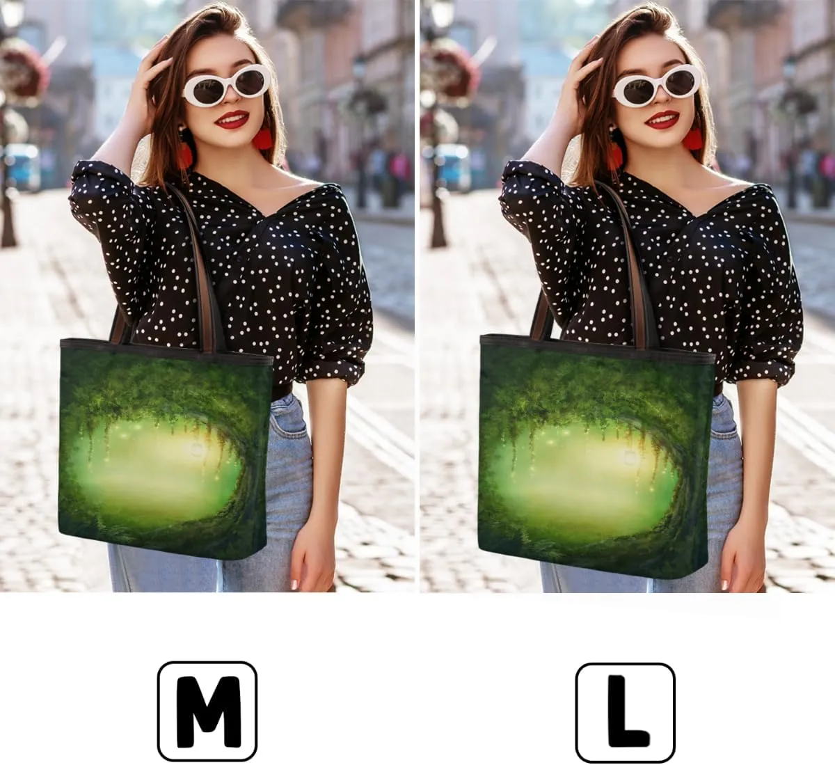 Forest Lamp Cave Tote Bag Tote Purse for Women with Zipper Womens Handbags for Work Travel