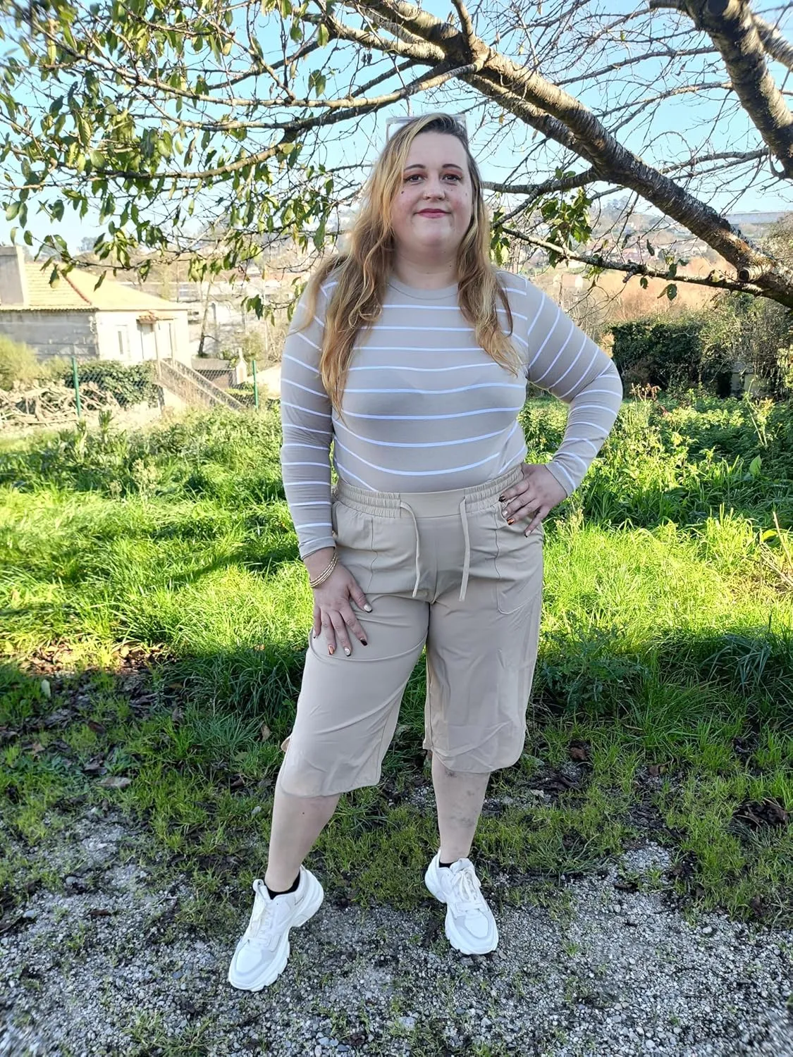 FOREYOND Womens Plus Size Capris Pants Quick Dry Loose Casual Workout Pants with Pockets 1XL-5XL