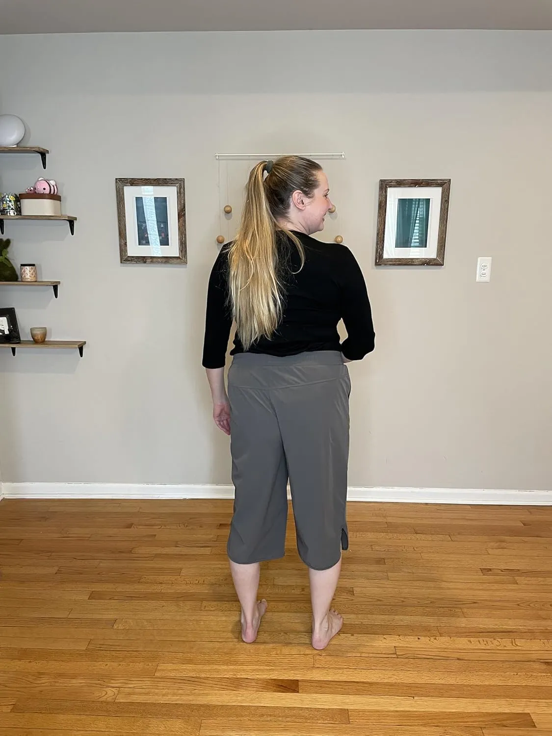 FOREYOND Womens Plus Size Capris Pants Quick Dry Loose Casual Workout Pants with Pockets 1XL-5XL
