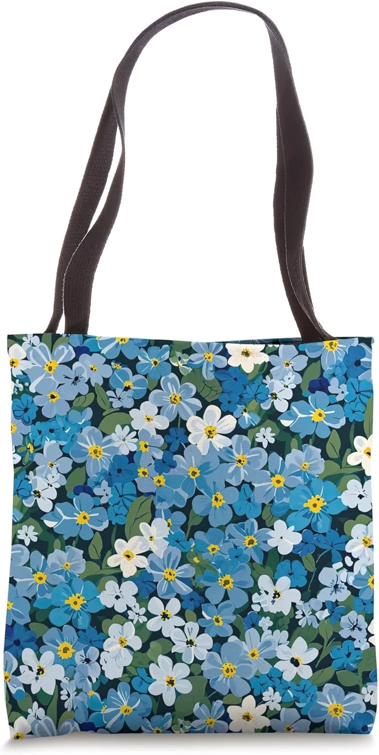 Forget-Me-Not Cute Flower Pattern Tote Bag