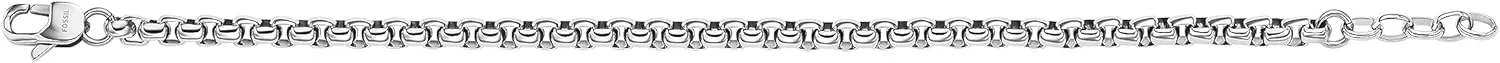 Fossil Men's Plated Stainless Steel Engravable Personalized Gift ID, Chain or Cuff Bracelet for Men