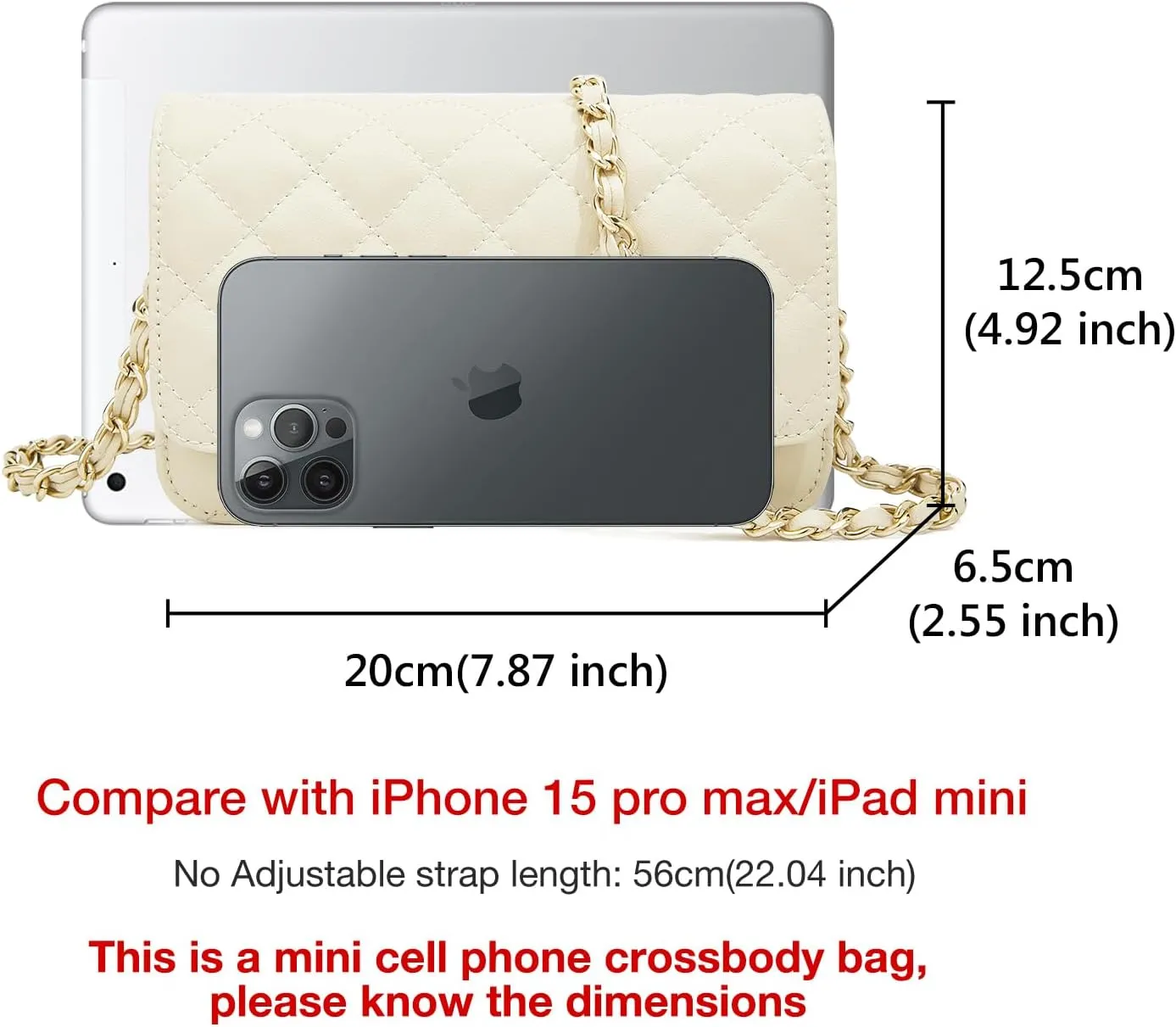 FOXLOVER Quilted Crossbody Purse for Women Faux Leather Trendy Ladies Shoulder Bag with Chain