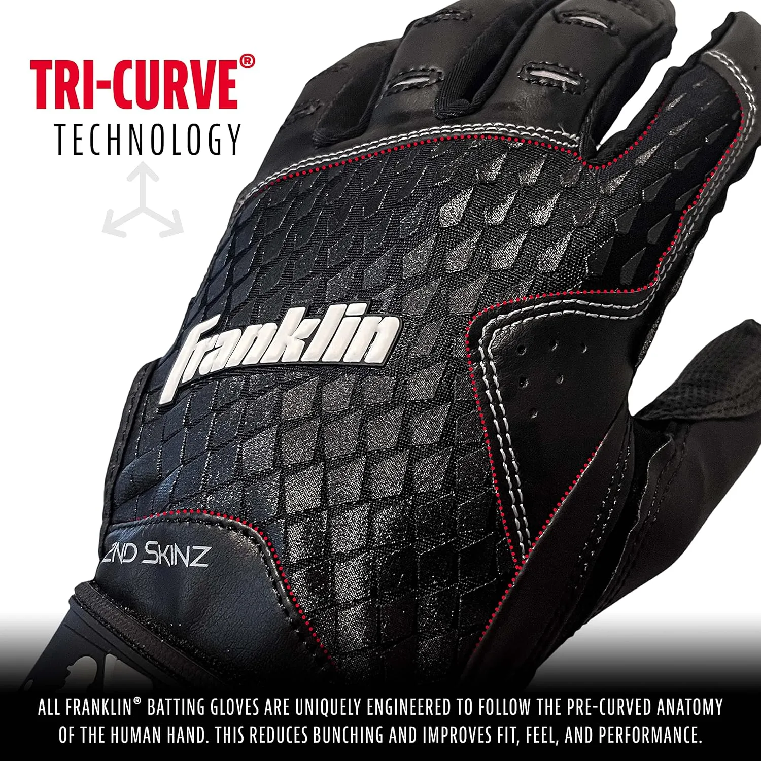 Franklin Sports MLB 2nd Skinz Batting Gloves - Adult & Youth Baseball & Softball - Men's & Kids Teeball & Softball Gloves - Multiple Sizes & Colors Available