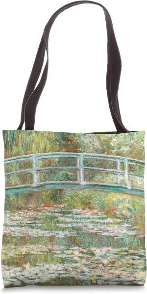 French Art Nature Water Bridge Flowers Impressionist Classic Tote Bag