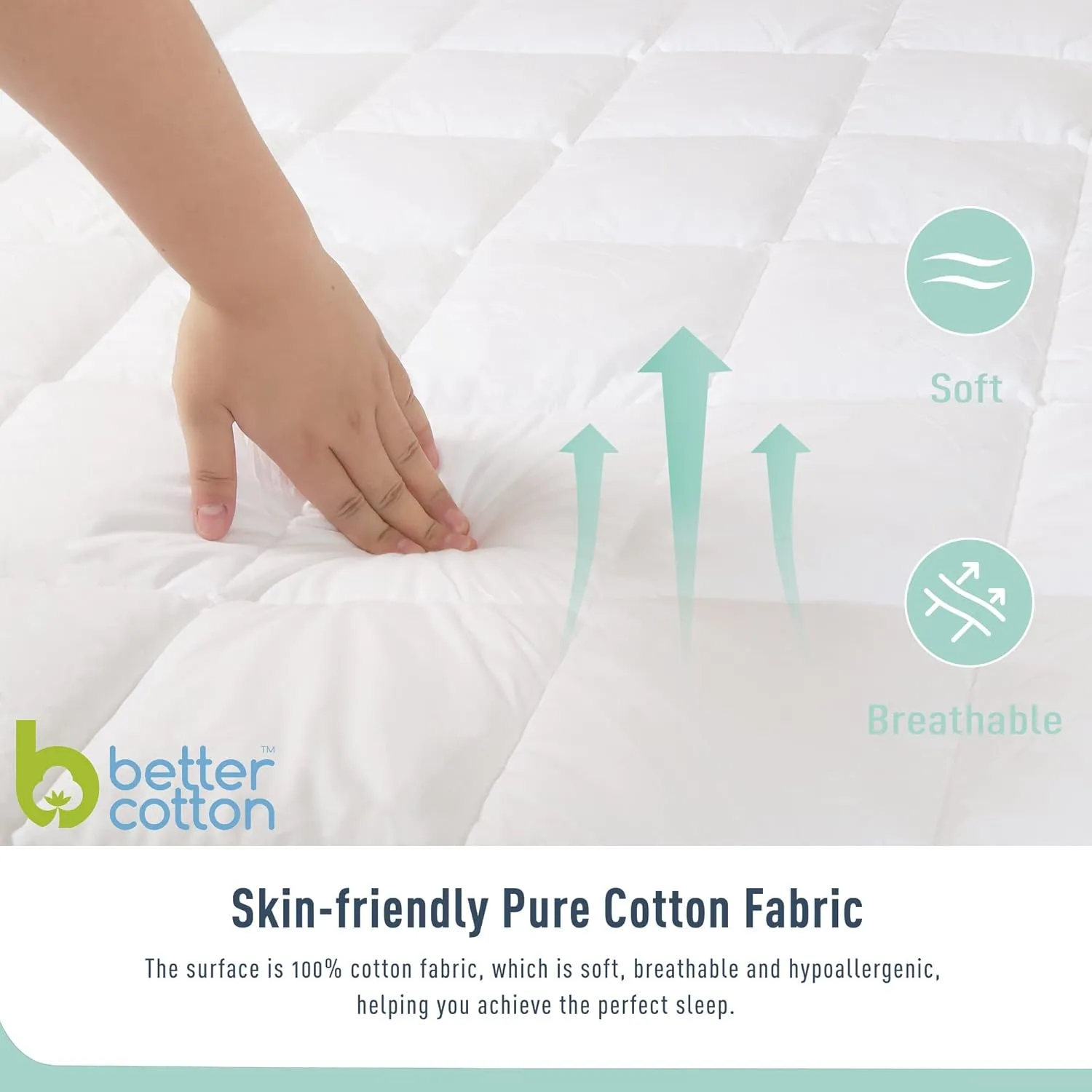 Full Size Mattress Protector Waterproof Quilted Mattress Cover Cotton Mattress Pad Cover Extra Deep Pocket 18-22" Thin Version Hypoallergenic & Soft