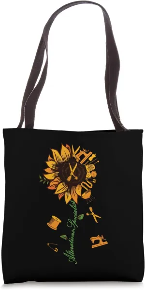 Funny Sunflower Alterations Specialist flower Tote Bag