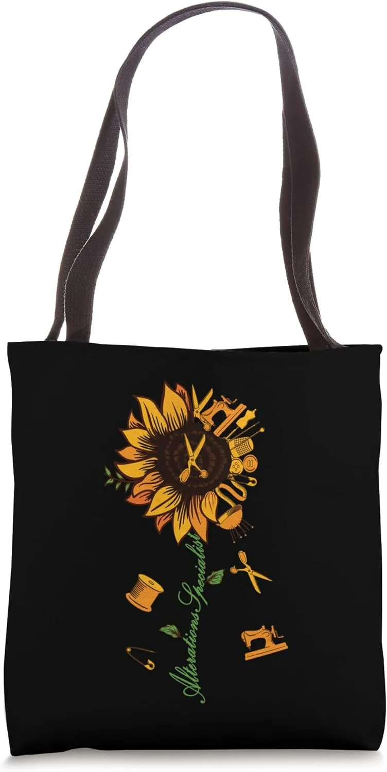 Funny Sunflower Alterations Specialist flower Tote Bag