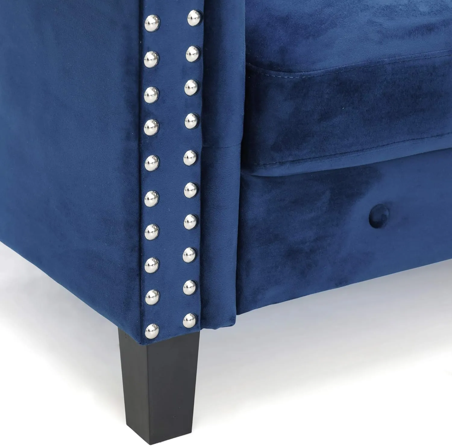 Furinno Bastia Vintage Modern Chesterfield Button Tufted Loveseat/Sofa Couch for Living Room, Navy Velvet